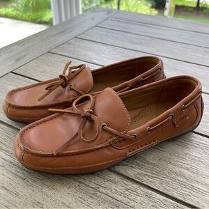 Polo by Ralph Lauren Roberts Tan Leather Driving Loafers Shoes Mens Size 8D
